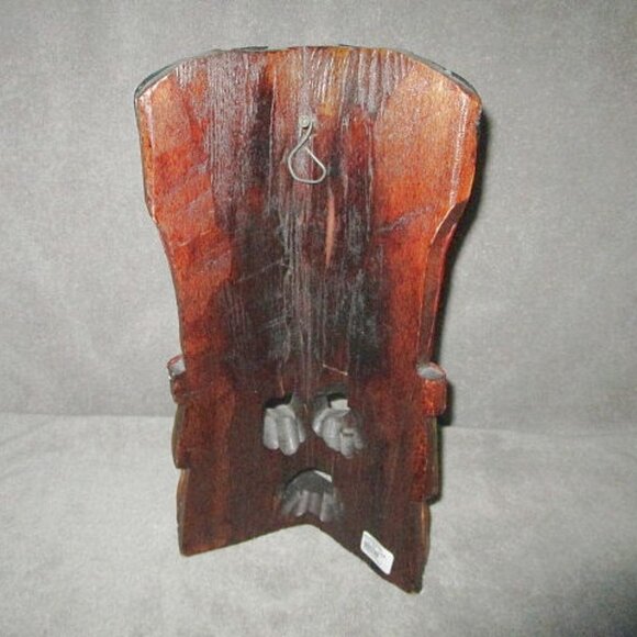 Vtg SUN & MOON Carved Wood TOTEM Native MASK Tiki GEMSTONES Chakra TRIBAL Aztec - Picture 6 of 12